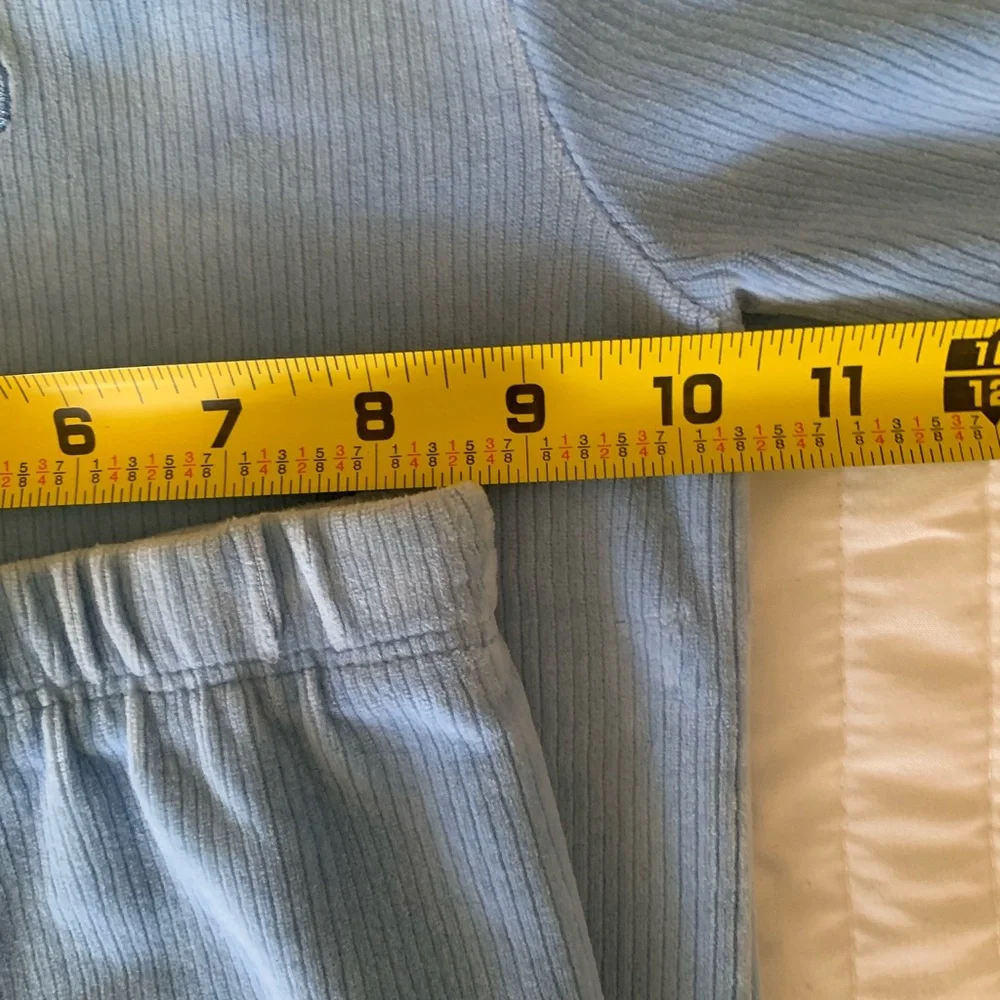 VTG Children's Place Set Girls Size 24M Blue Y2k Velour Top Pants Ribbed Ruffle - Picture 11 of 16